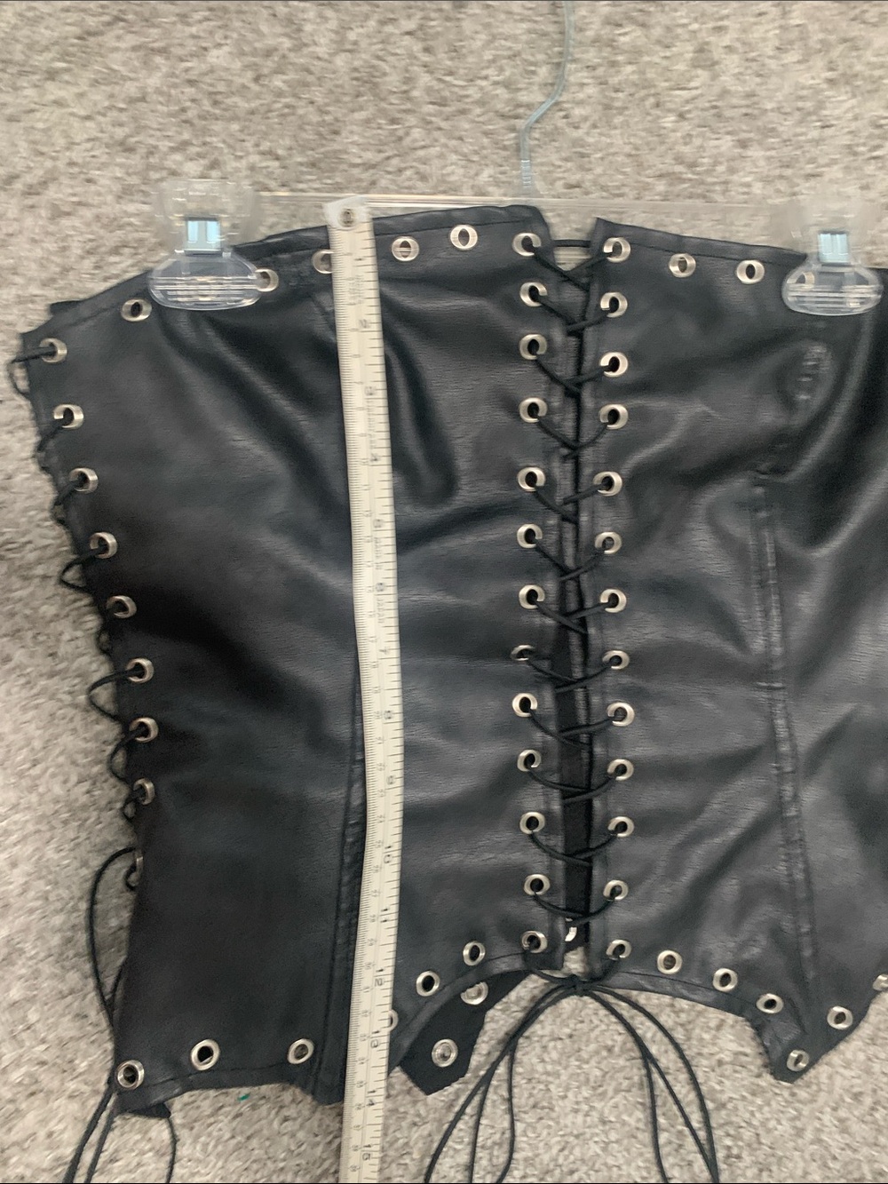 Musera Black Lace-Up Faux Leather Corset Top - Picture 5 of 8